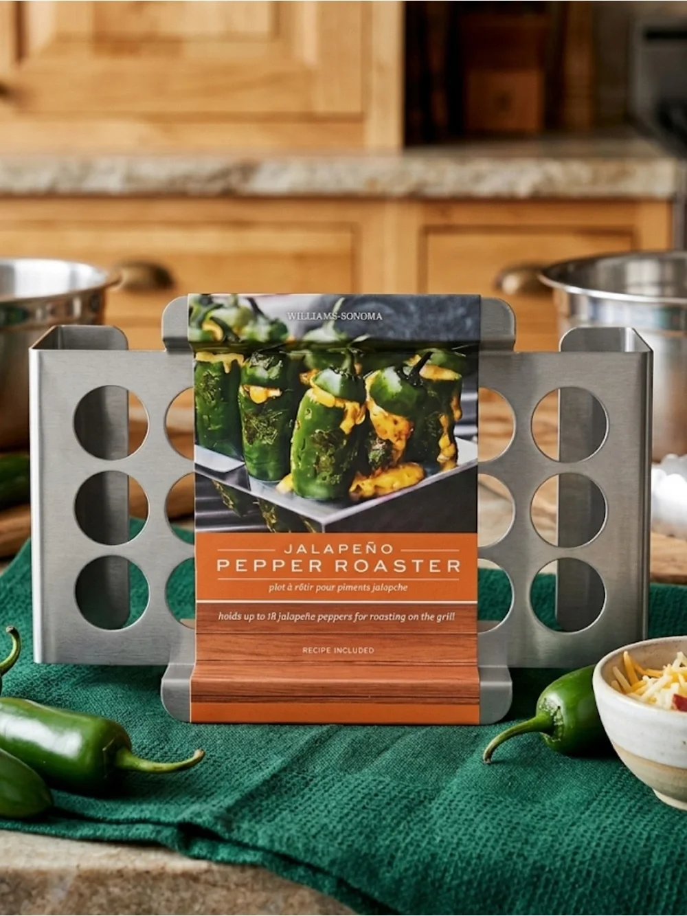 NWT Williams Sonoma Pepper Roaster Rack & Franklin Barbecue Spice Rub Set BBQ